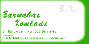 barnabas komlodi business card